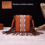 Perfect Casual Vintage Bohemian Style Rivet Crossbody Bag with Tassel Decor, Stitching, Phone Lipstick Coin Compartments for Daily Use, Best Gifts for Carnaval